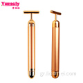 T Σχήμα 24k Χρυσό ραβδί Massager Facial Roller